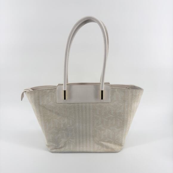 Tommy Hilfiger Tote Handbag - Canvas Large Bag with Leather Handles AW12310 - Picture 2 of 16